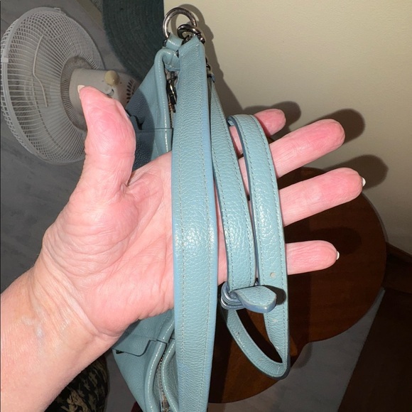 Coach Scout hobo bag  24770 pebbled Leather mineral blue gunmetal HW EUC - Picture 17 of 17